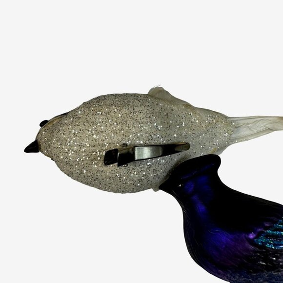 Vintage 2 Glass 1 foam Christmas Birds clip-On Bird - Lot Of 3- Nice Cond! - Picture 7 of 12